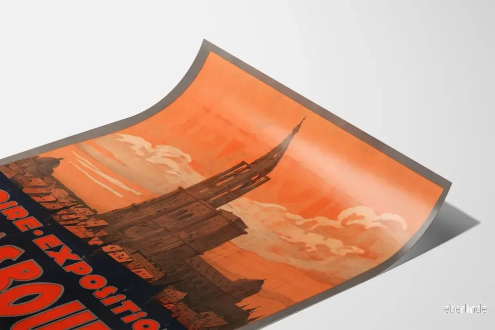 Vintageposter från Strasbourg 1931 utställningsmässa väggdekoration - Bild 3