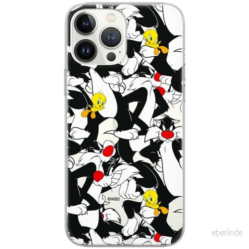 ERT GROUP mobiltelefonfodral för Samsung F62 / M62 originalt och officiellt licensierat Looney Tunes mönster Sylvester & Tweety 004 anpassad till formen på mobiltelefonen, gedeeltelijk transparant 5904805528521