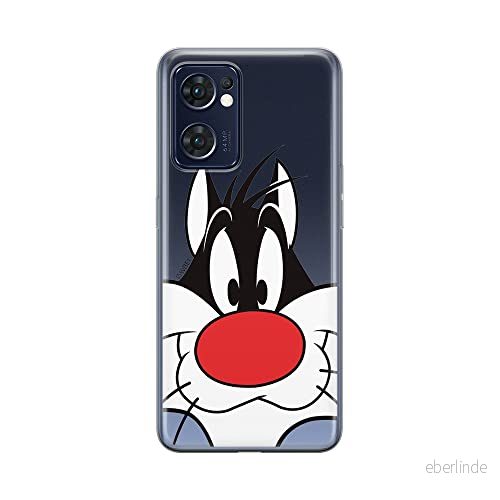 ERT GROUP mobiltelefonfodral för Oppo RENO 7 5G originalt och officiellt licensierat Looney Tunes mönster Sylwester 001 optimalt anpassad till formen på mobiltelefonen, gedeeltelijk transparant 5905511304911