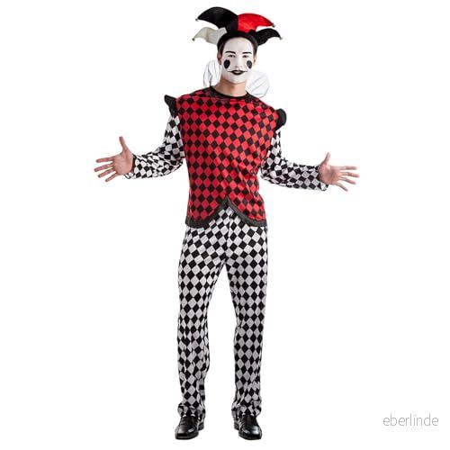 Boland Kostym Harlekin för män, karnevaldräkt, kostymset halloween, karneval och temafest 8712026840646