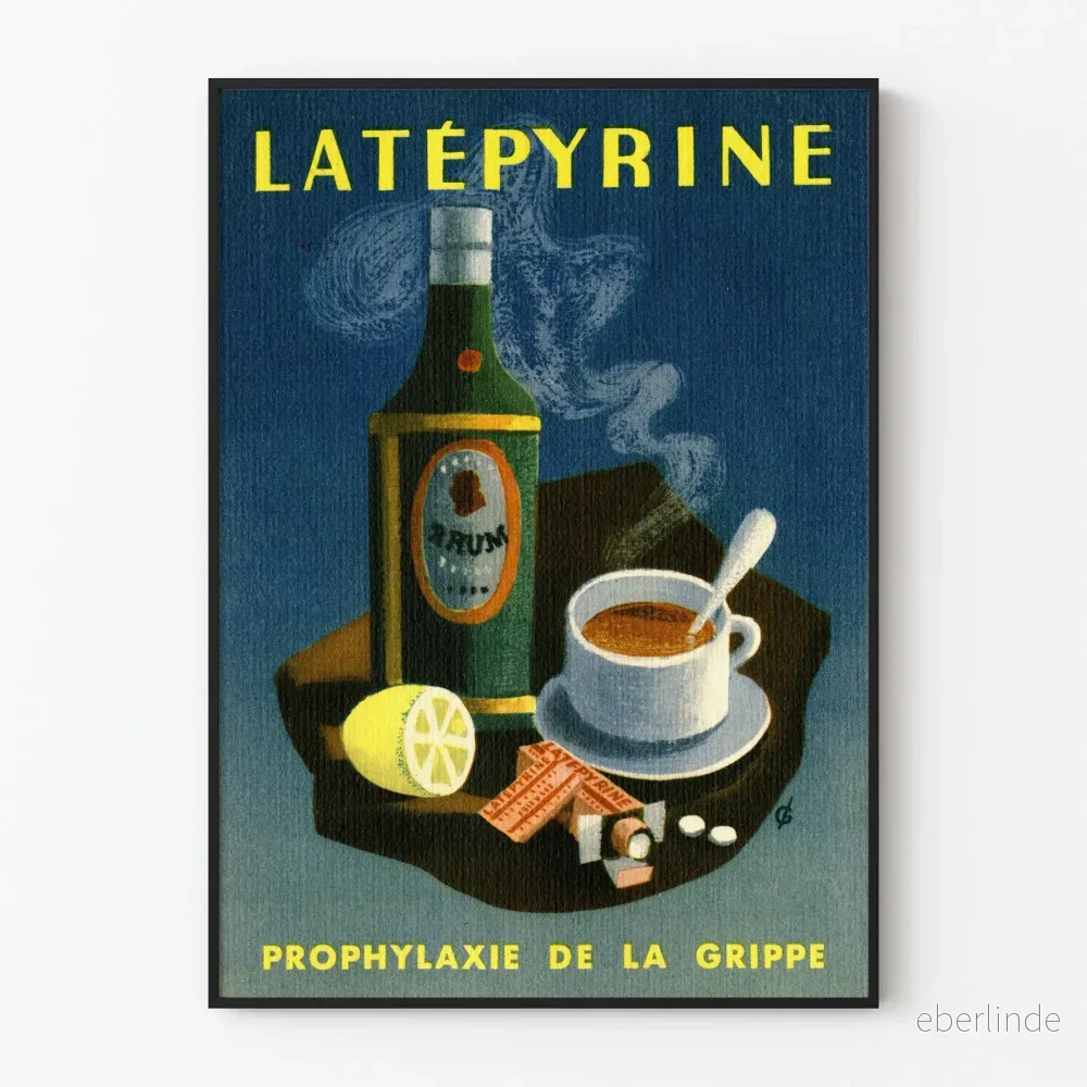 Vintageposter La Tépyrine Prophylax mot influensa