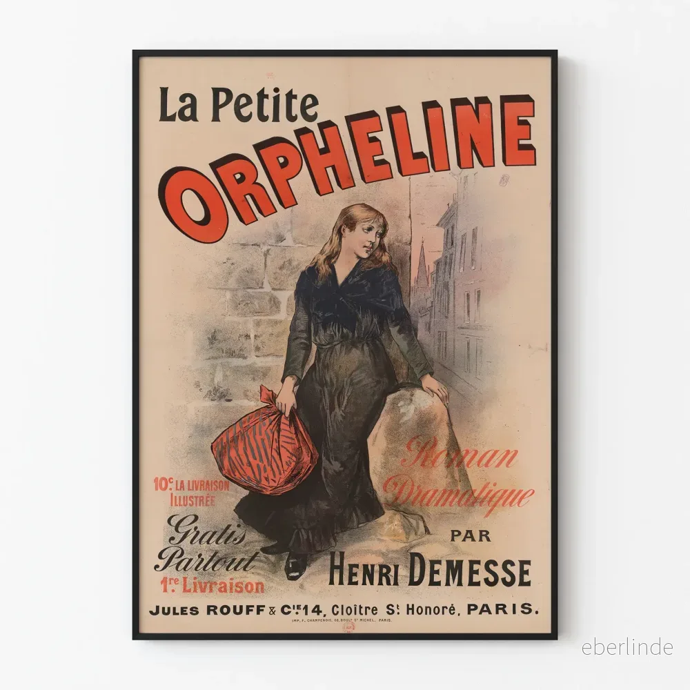 Vintageposter La Petite Orpheline - Retro Väggdekoration