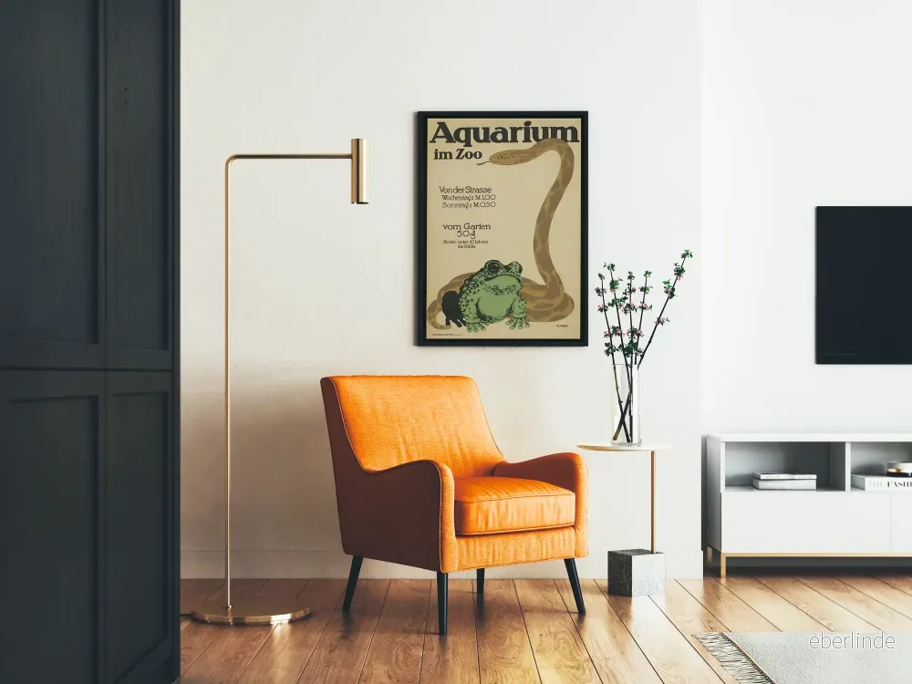 Vintageposter av akvarium på zoo med groda och orm - Bild 2