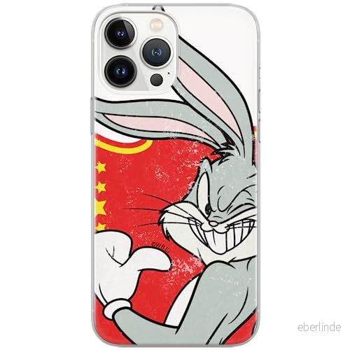 ERT GROUP mobiltelefonfodral för Iphone 13 PRO MAX originalt och officiellt licensierat Looney Tunes mönster Bugs 010 Vit optimalt anpassad, fodral tillverkad av TPU plast 5903932867701