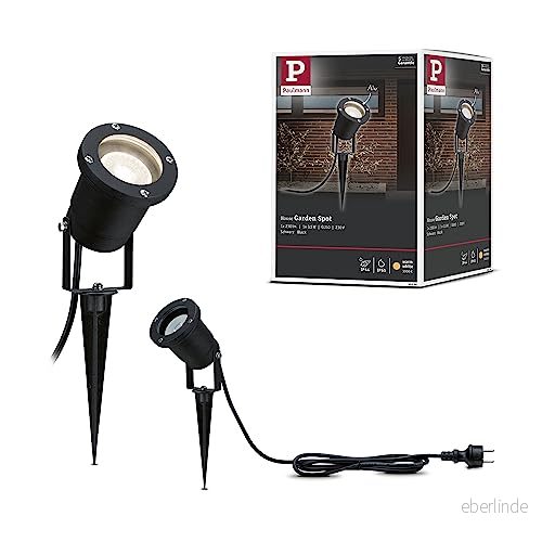 Paulmann 98896 Special Line LED trädgårdsspotlight växtbelysning spik IP65 rund 92mm 3000K 3,5W 230lm 230V svart aluminium 4000870988961