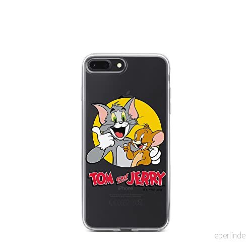 ERT GROUP mobiltelefonfodral för Apple Iphone 7 PLUS/ 8 PLUS originalt och officiellt licensierat Tom and Jerry mönster 013 Vit anpassad till formen på mobiltelefonen, gedeeltelijk transparant 5904805275623