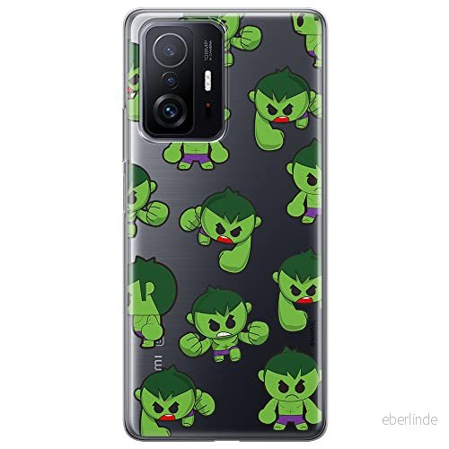 ERT GROUP mobiltelefonfodral för Xiaomi 11T 5G / PRO originalt och officiellt licensierat Marvel mönster Hulk 006 optimalt anpassad till formen på mobiltelefonen, gedeeltelijk transparant 5904805560880