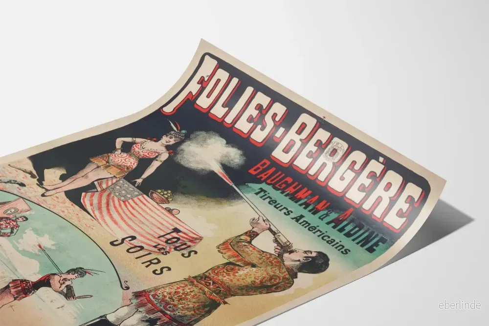 Vintageposter Folies Bergère - Amerikanska skyttarna Baughman & Aldine - Bild 3