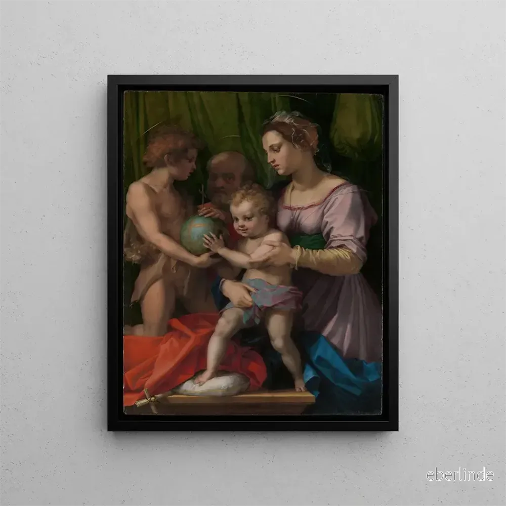 Målning La Sainte Famille avec le jeune saint Jean-Baptiste - Andrea del Sarto | Konsttryck