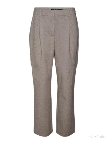 VERO MODA VMPIA MR rak fiskbensbyxa, Ljusgrå melange/detaljer: fiskben, 42W x 32L 5715428328128