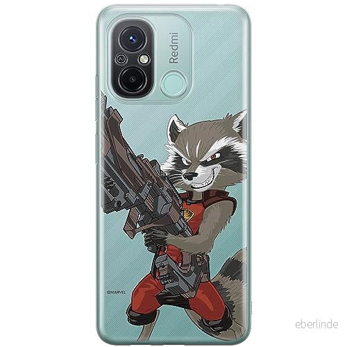 ERT GROUP mobiltelefonfodral för Xiaomi REDMI 12C/ 11A originalt och officiellt licensierat Marvel mönster Rocket 008 optimalt anpassad till formen på mobiltelefonen, gedeeltelijk transparant 5905511839192