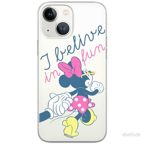 ERT GROUP mobiltelefonfodral för Iphone 13 MINI originalt och officiellt licensierat Disney mönster Minnie 005Vit optimalt anpassad till formen på mobiltelefonen, gedeeltelijk transparant 5903932879322