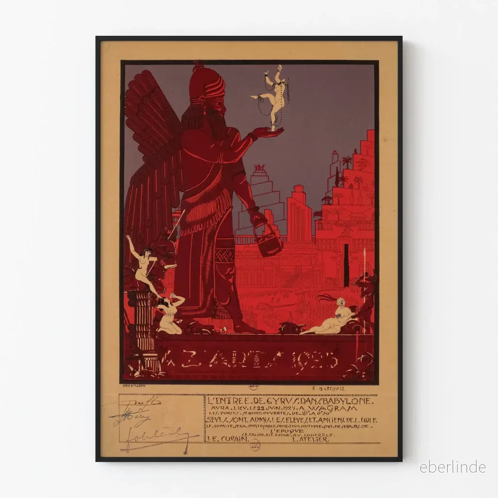 Vintageposter Quatz'Arts - Cyrus ingång i Babylon, 1925