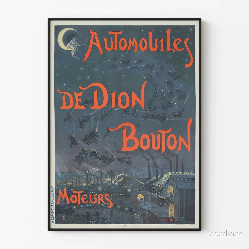 Vintageposter för De Dion Bouton-motorer för bilar