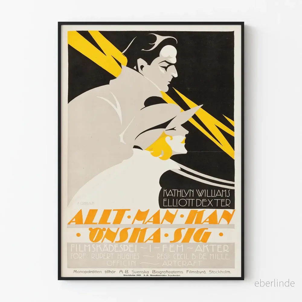 Vintage Art déco poster för biografen - Vi kan inte ha allt