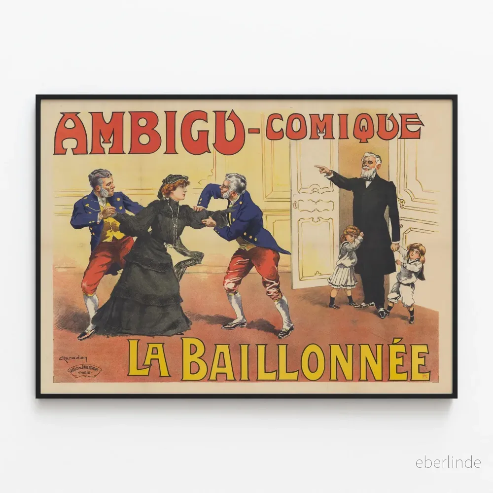 Vintageposter Ambigu-Komisk La Baillonnée