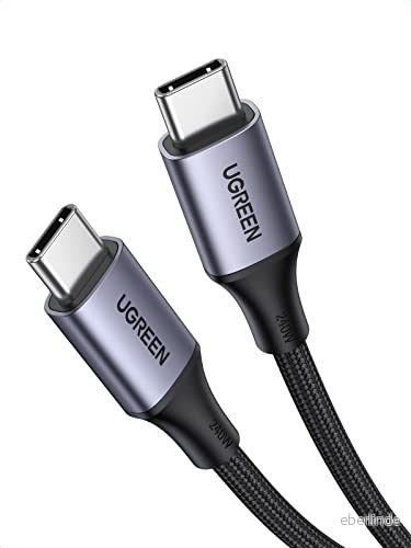 Ugreen USB C kabel 240W PD Vävd 2m Svart 6957303894406