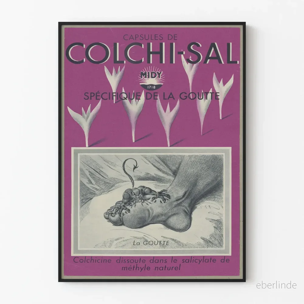 Vintageposter för Colchi-Sal Gikt-specifik