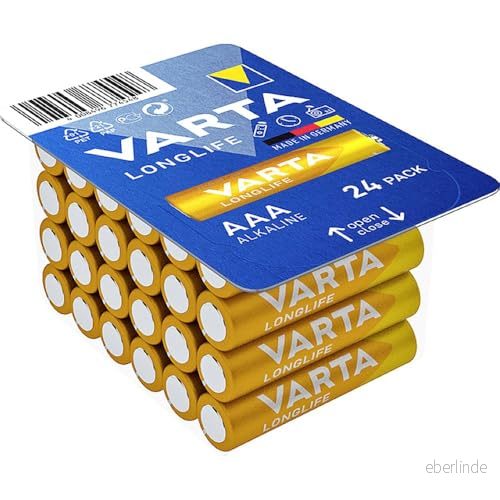 VARTA Longlife AAA (LR03) är ett alkaliskt batteri i 24 pack 4008496774548