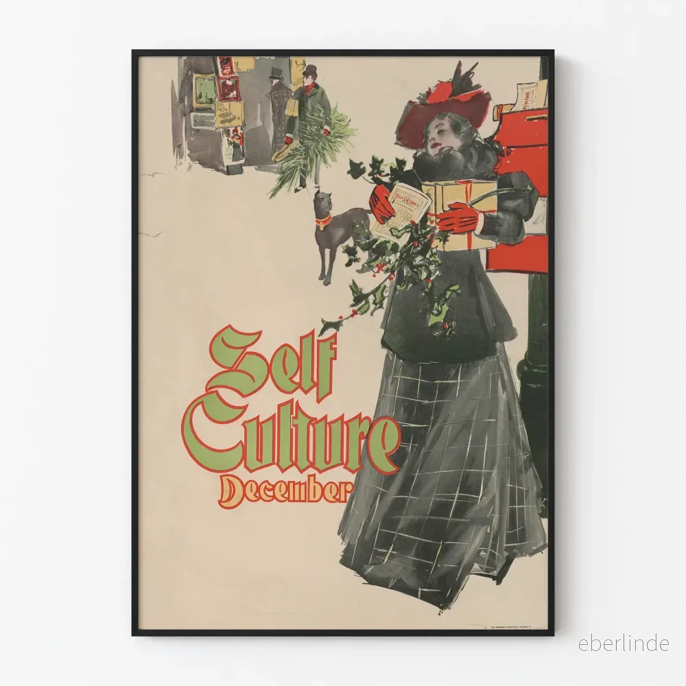 Self Culture-affisch december – Vintage och elegant illustration