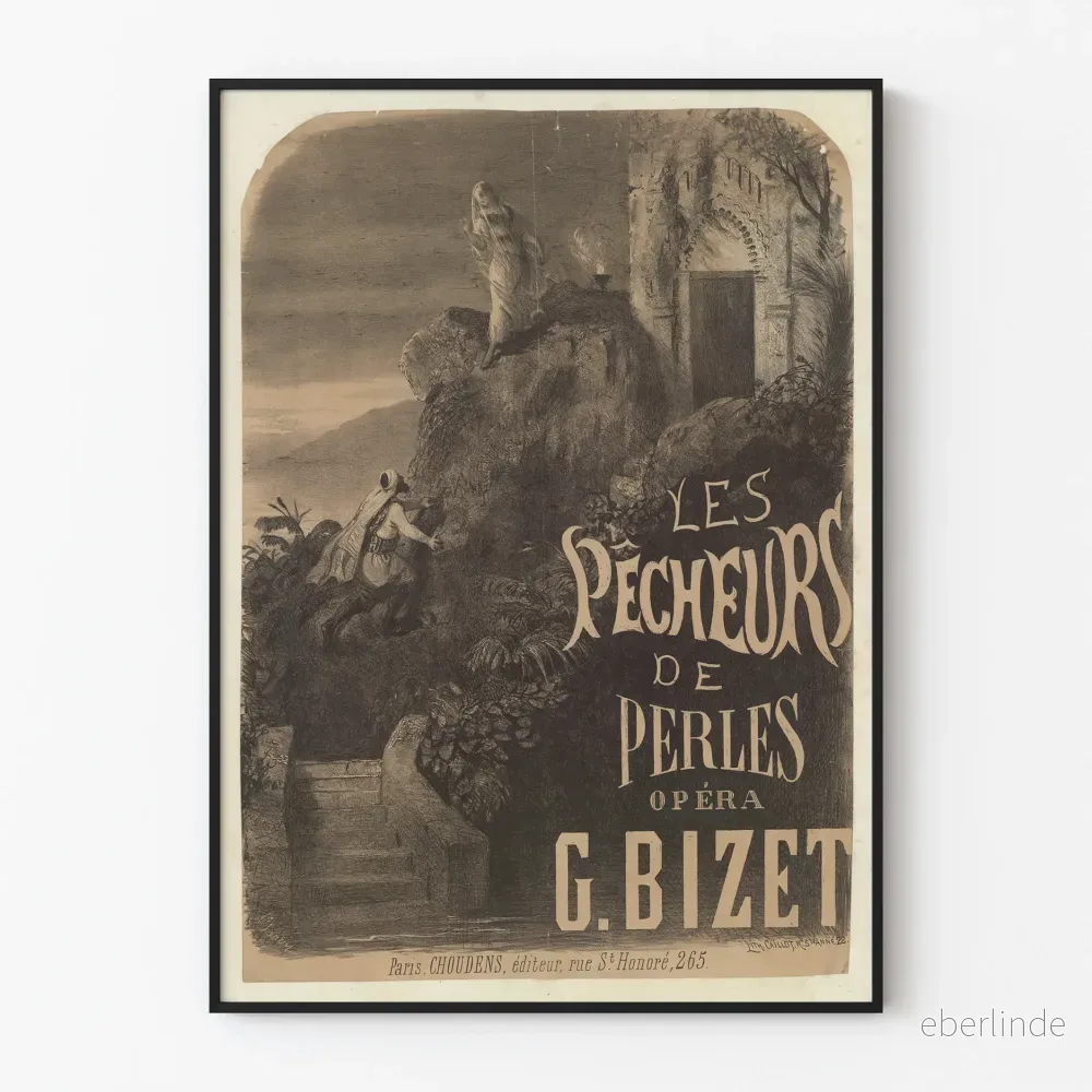 Gammal poster av ”Pärlfiskarna” – Vintage väggdekoration från opera Gammal poster av ”Pärlfiskarna” – Vintage väggdekoration från opera