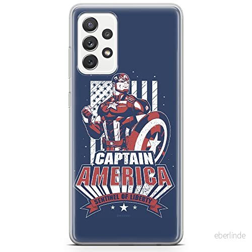 ERT GROUP mobiltelefonfodral för Samsung A73 5G originalt och officiellt licensierat Marvel mönster Captain America 018 optimalt anpassad till formen på mobiltelefonen, fodral tillverkad av TPU plast 5904805513206