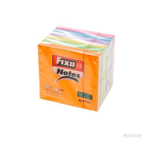 FIXO Notes 65005180 Lim Anteckningar, 400 ark, 51x51mm, Blandad färg Neon 8413623500253