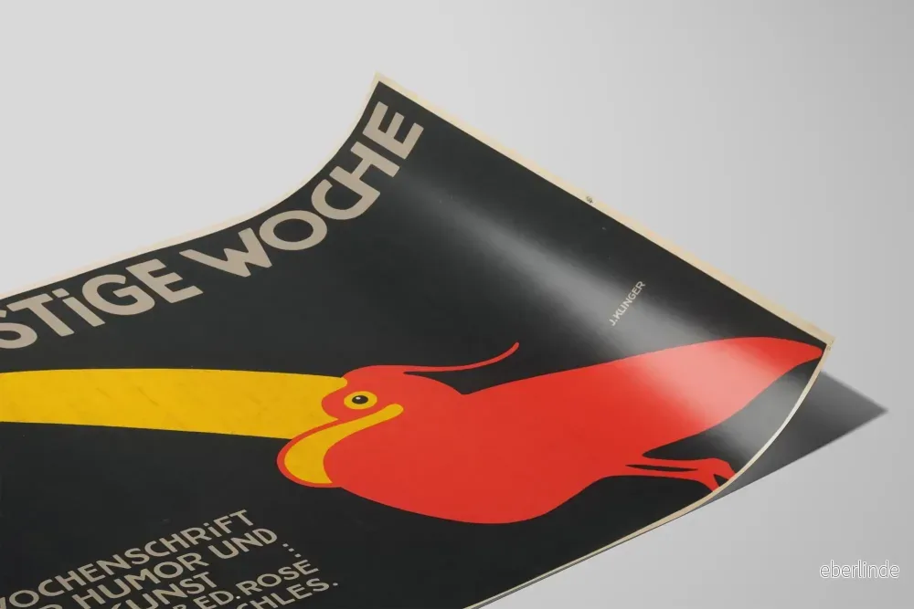 Vintageposter Die Lustige Woche - Humoristisk och konstnärlig väggdekoration - Bild 2