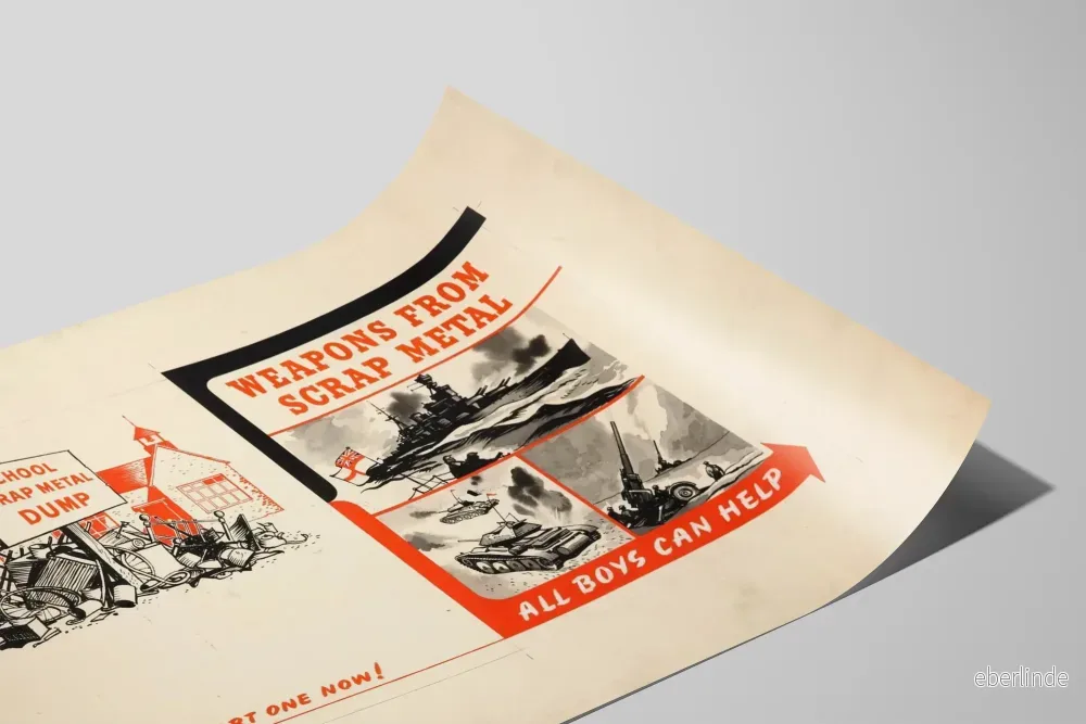 Vintage utbildningsposter - Skrotinsamling för krigsvapen - Bild 2