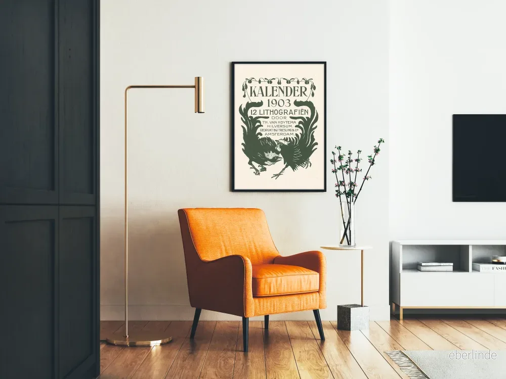Vintage litografisk poster kalender 1903 för väggdekoration - Bild 2