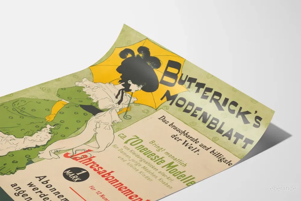 Vintageposter Butterick's Modenblatt - Mode- och elegansillustration - Bild 3