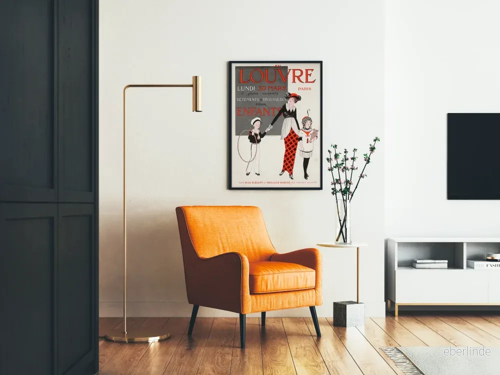 Vintageposter på Louvren för barnkläder och barnutrustning - Bild 2