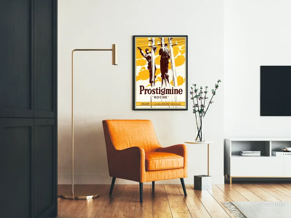 Vintageposter Prostigmin Roche - Retro väggdekoration Medicin - Bild 2