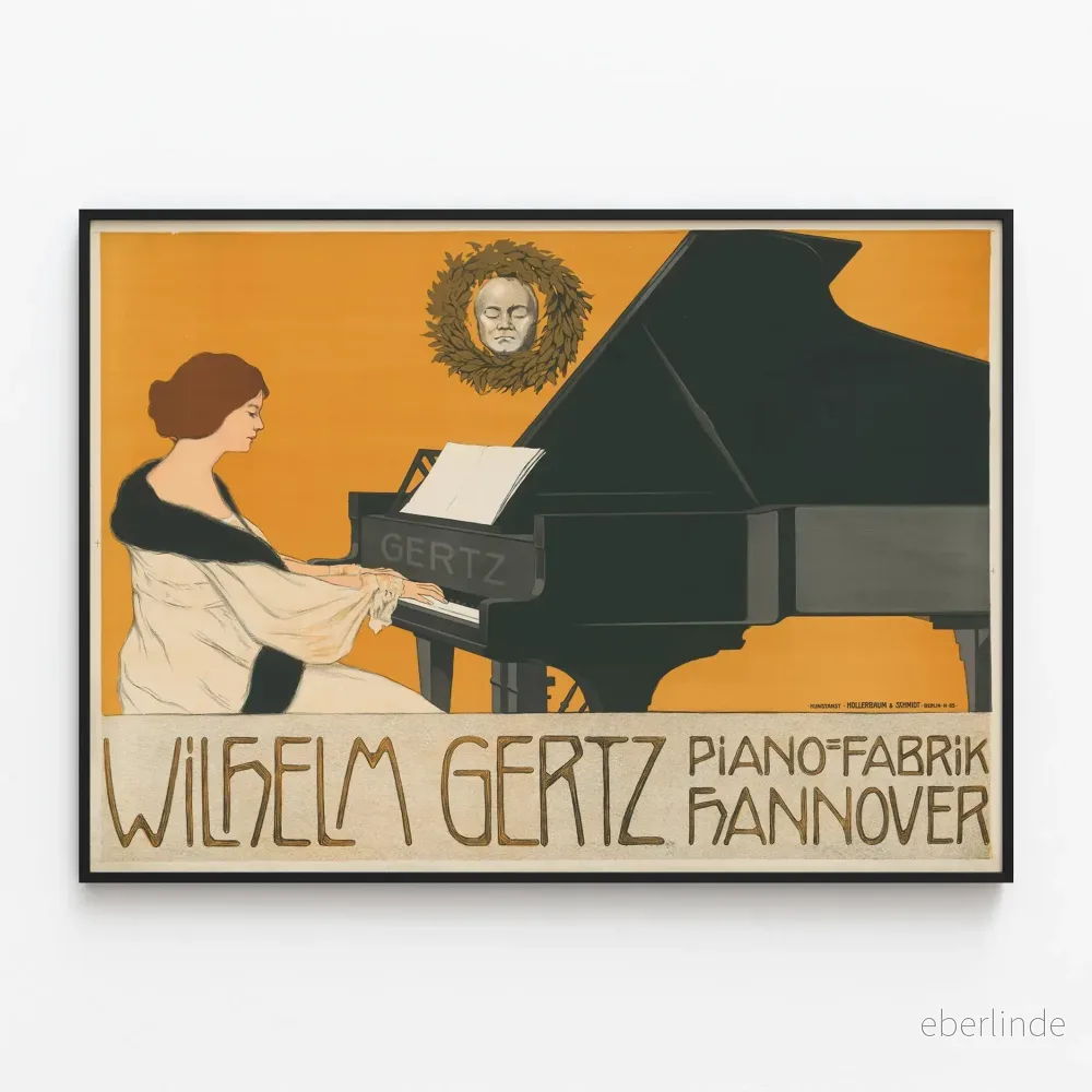 Vintageposter Wilhelm Gertz Pianofabrik Hannover – Musikalisk väggdekoration Vintageposter Wilhelm Gertz Pianofabrik Hannover – Musikalisk väggdekoration