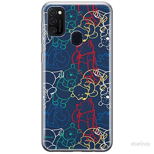 ERT GROUP mobiltelefonfodral för Samsung M21 originalt och officiellt licensierat Disney mönster Winnie the Pooh and friends 007 anpassad till formen på mobiltelefonen, fodral tillverkad av TPU plast 5903537833583