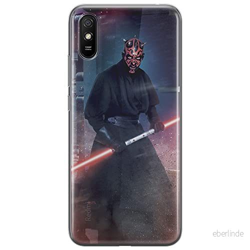 ERT GROUP mobiltelefonfodral för Xiaomi REDMI 9A originalt och officiellt licensierat Star Wars mönster Darth Maul 001 Vit anpassad till formen på mobiltelefonen, fodral tillverkad av TPU plast 5903040295939