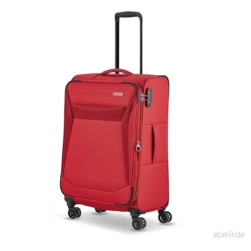 travelite 4 hjul mjukt skal resväska storlekar L/M/S, Chios serien, Röd röd, 67 cm, Väska 4027002083899