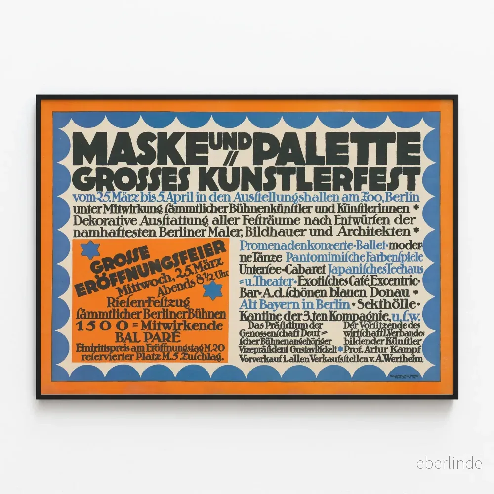 Evenemangsposter Maske och dekorativ palett vintage Evenemangsposter Maske och dekorativ palett vintage