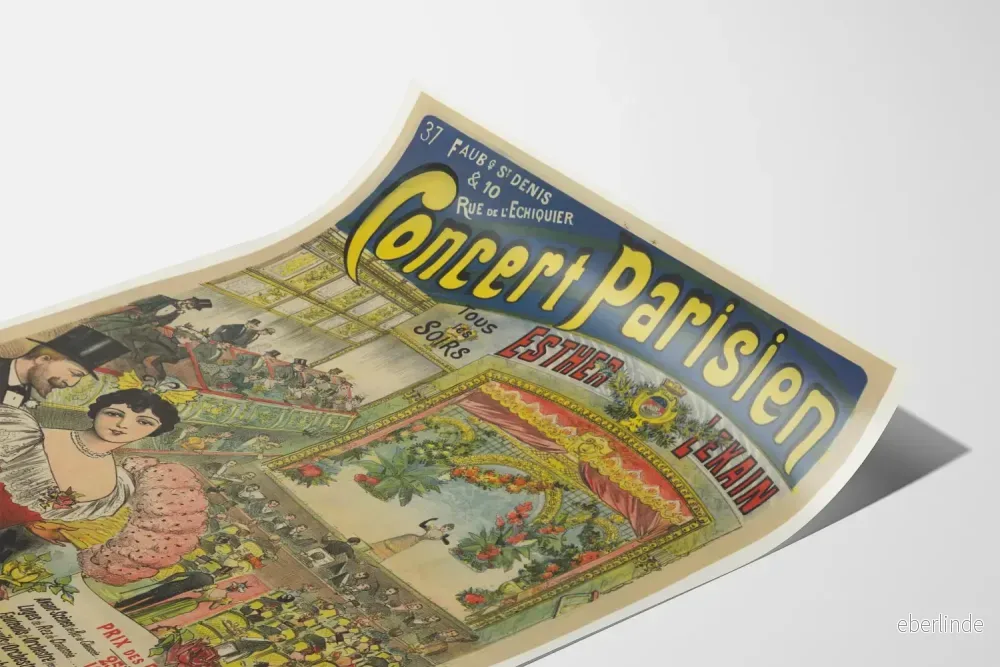 Vintagekonsertaffisch Paris – Väggdekoration Teater Paris 1900 - Bild 3
