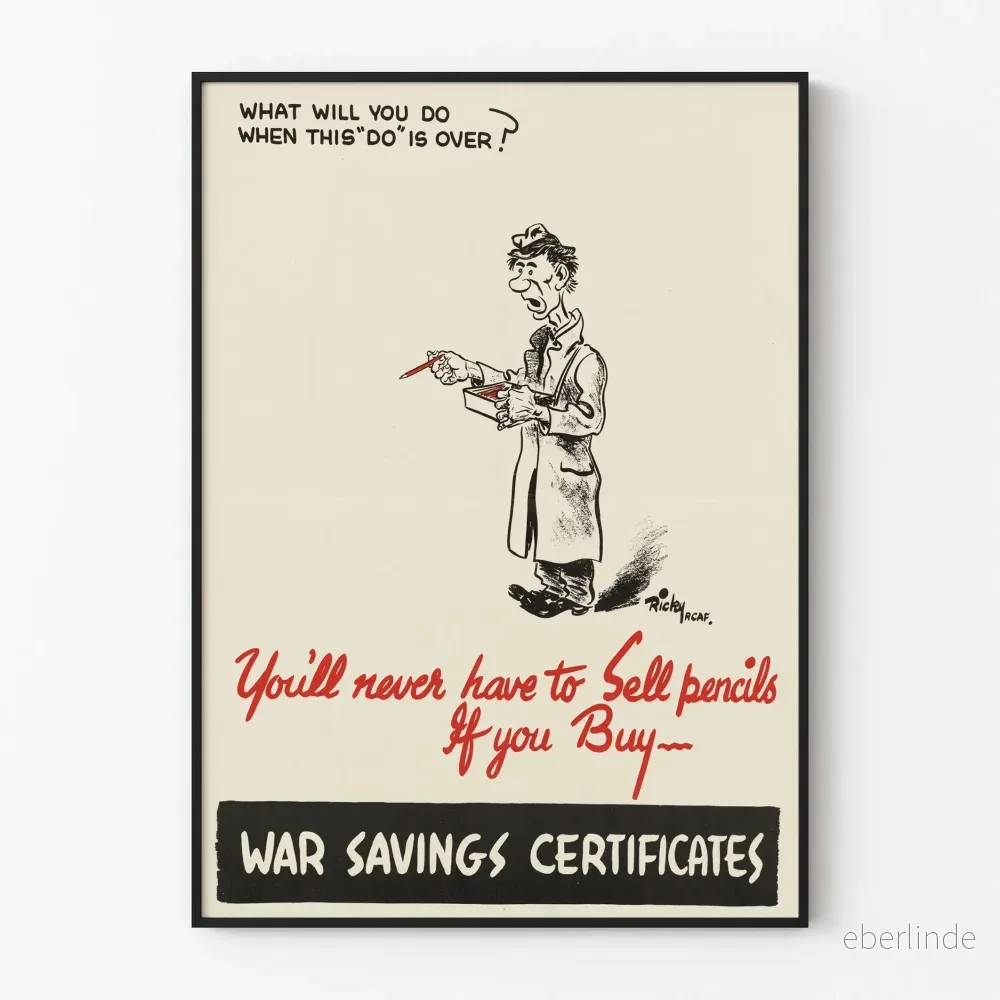 Vintage affisch för krigsbesparingscertifikat - Retro väggdekoration