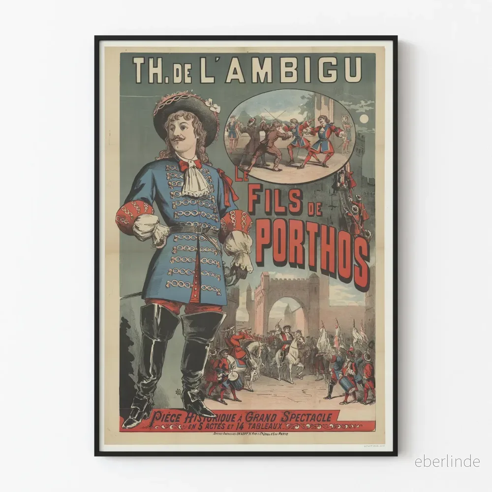 Affisch Teatern Ambigu – Porthos son Affisch Teatern Ambigu – Porthos son