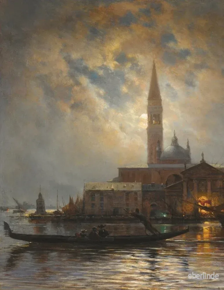 Målning Venise au clair de lune - Alexey Petrovich Bogolyubov | Konsttryck - Bild 2
