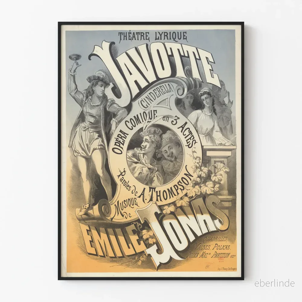 Teateraffisch Lyrique Javotte - Opera Comique Askungen