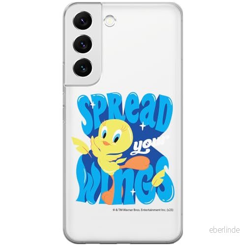 ERT GROUP mobiltelefonfodral för Samsung S22 originalt och officiellt licensierat Looney Tunes mönster Tweety 014 optimalt anpassad till formen på mobiltelefonen, gedeeltelijk transparant 5905795096755