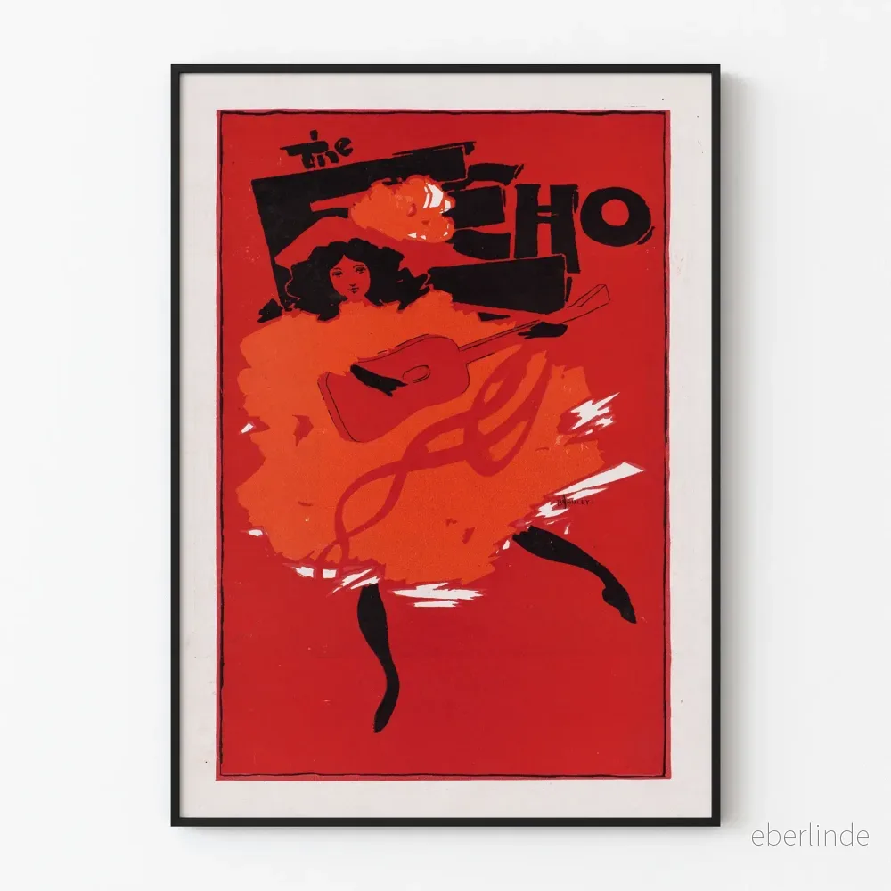 Vintageposter The Echo Chicago 1895 stil art déco