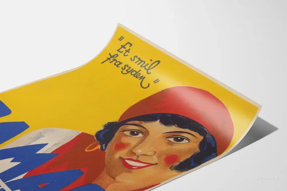 Vintageposter Samas Apelsiner med leende kvinnoporträtt - Bild 3