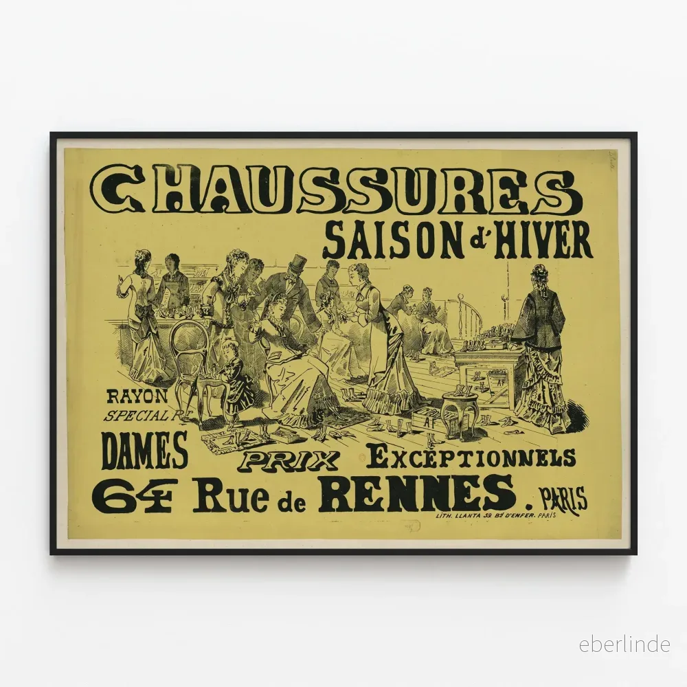 Vintage reklamposter för skor vintersäsongen Vintage reklamposter för skor vintersäsongen