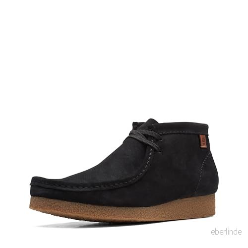 Clarks Shacre Boot Chukka stövlar för män, Svart mocka, 44.5 EU 5059304574125