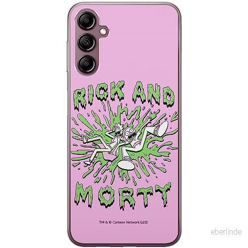 ERT GROUP mobiltelefonfodral för Samsung A14 4G/5G originalt och officiellt licensierat Rick and Morty mönster & 024 anpassad till formen på mobiltelefonen, fodral tillverkad av TPU plast 5905511832315