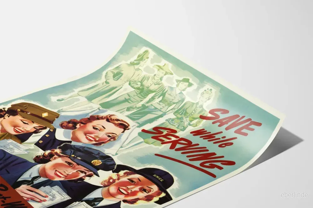 Vintage propagandaposter « Spara medan du tjänar » - Bild 3